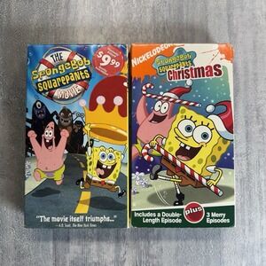 SpongeBob SquarePants Movie & Christmas VHS Slip Case Box Nickelodeon 2004